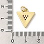 Rack Plating Brass Micro Pave Cubic Zirconia Pendants, Cadmium Free & Lead Free, Long-Lasting Plated, Real 18K Gold Plated, Triangle