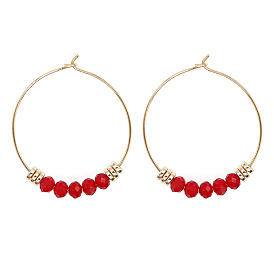 Bohemian Ethnic Crystal Hoop Earrings - Exaggerated, European and American Fashion.