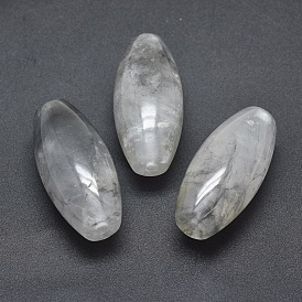 Perles de quartz naturels, la moitié foré, riz