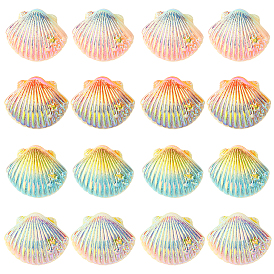 40шт 4 цветные кабошоны из непрозрачной смолы, имитация оболочки, формы раковины