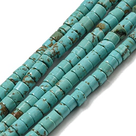 Natural Turquoise Beads Strands, Flat Round/Disc, Heishi Beads