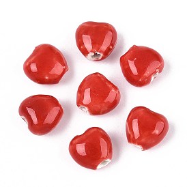 Фарфоровые бусины ручной работы, яркие остеклением стиль фарфора, сердце