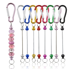 8шт. 8 стили алюминиевые и сплавные карабины для скалолазания, железные застежки для ключей с бусинами