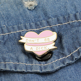 Chic Pink Heart Pin Ribbon Badge for Fashionable Backpacks and Clothing Accessories