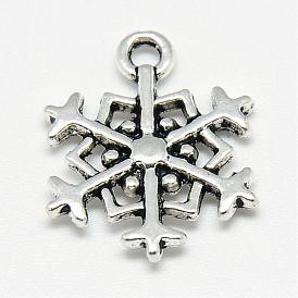 Tibetan Style Alloy Pendants, Snowflake, Cadmium Free & Lead Free