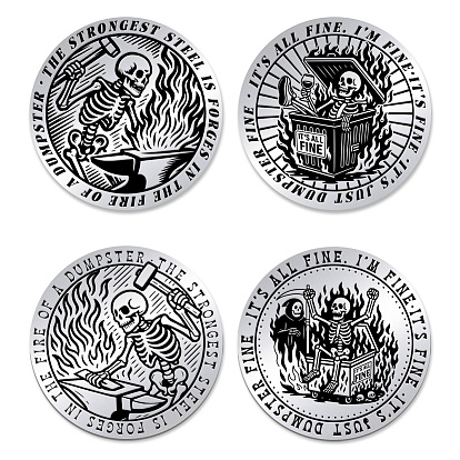 2 шт. 201 памятные монеты из нержавеющей стали, монета для принятия решений, двусторонняя лазерная гравировка, плоско-круглые