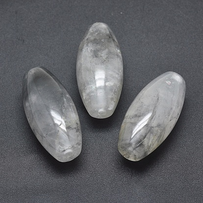 Perles de quartz naturels, la moitié foré, riz