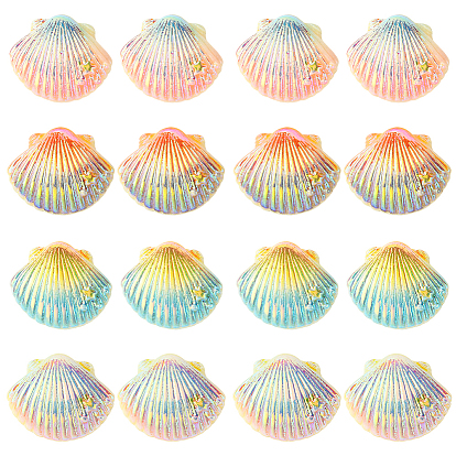 40шт 4 цветные кабошоны из непрозрачной смолы, имитация оболочки, формы раковины