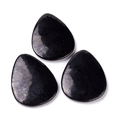 Natural Shungite Pendant, Teardrop