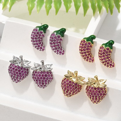 Латунные микро проложить серьги стержня кубического циркония, стойки покрытие, долговечный, без свинца и без кадмия