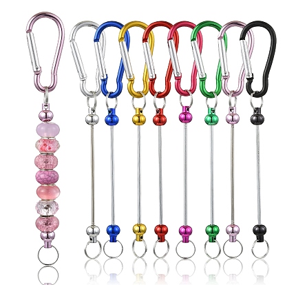8шт. 8 стили алюминиевые и сплавные карабины для скалолазания, железные застежки для ключей с бусинами