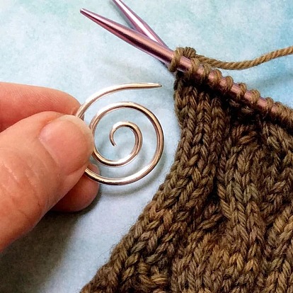 Aiguilles à tricoter en spirale en acier inoxydable, broche châle, outil de décoration de tricot fait main