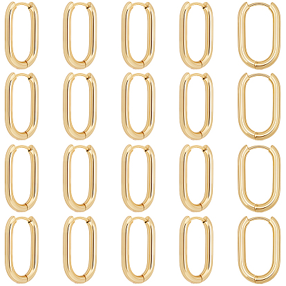 10 пары 202 овальные серьги-кольца Huggie из нержавеющей стали, с 304 штифтов из нержавеющей стали, вакуумное покрытие pvd