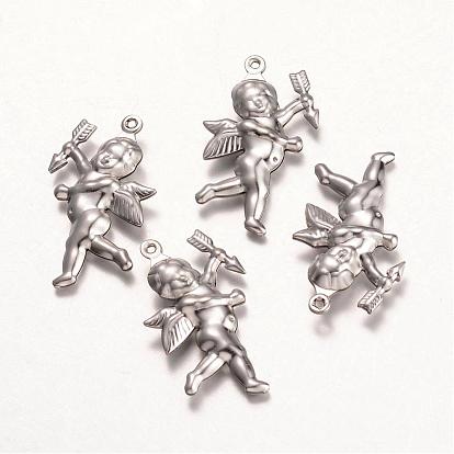 316 хирургические подвески из нержавеющей стали, ангел, 29x16x5 мм, отверстие : 1 мм