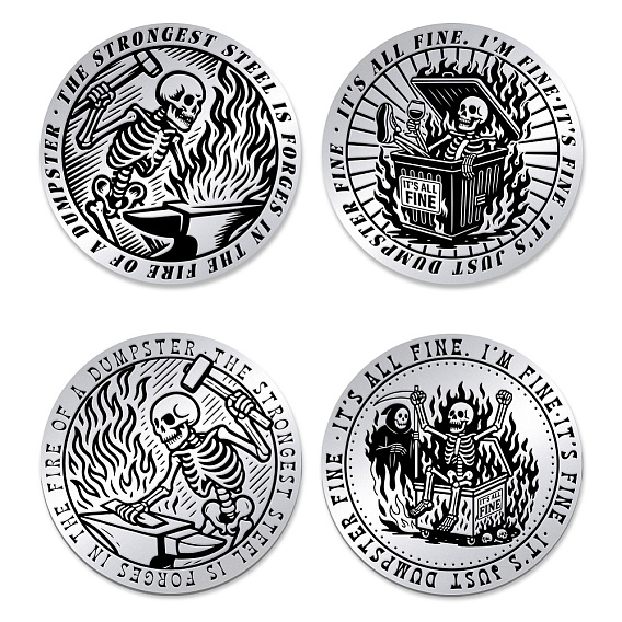 2 шт. 201 памятные монеты из нержавеющей стали, монета для принятия решений, двусторонняя лазерная гравировка, плоско-круглые