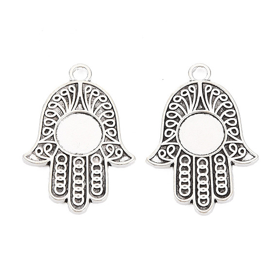 Сеттинги для кабошонов или кулона, сплав, тибетский стиль , без кадмия и без свинца, Хамса рука / рука Мириам