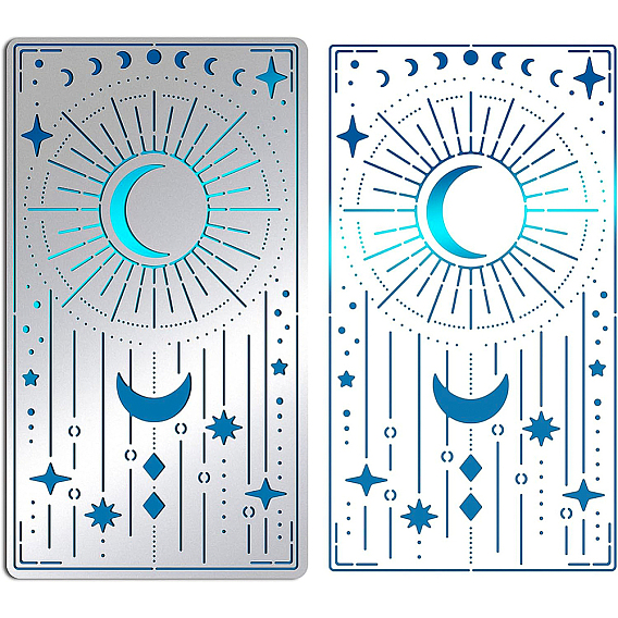 Трафареты для штампов из нержавеющей стали, для diy scrapbooking / фотоальбом, декоративная тисняющая бумажная карточка, матовый цвет нержавеющей стали, бабочка/луна/буква