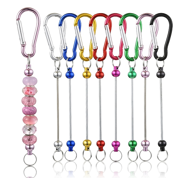 8шт. 8 стили алюминиевые и сплавные карабины для скалолазания, железные застежки для ключей с бусинами