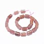 Natural Strawberry Quartz Beads Strands, Faceted, Column