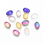 Transparent K9 Glass Cabochons, Flat Back, Oval