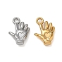 304 Stainless Steel Charms, Palm with Heart Charms
