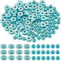 120 шт. 2 стили синтетические бирюзовые бусины, круглый и плоский круглый