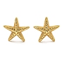 Rack Plating Brass Starfish Stud Earring, Cadmium Free & Lead Free, Long-Lasting Plated