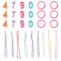 10 pièces 2 styles décorations pendentifs en cordon nylon, pour les décorations de sacs, avec 20 pièces de perles acryliques opaques à placage UV, 10pcs anneaux de porte à ressort en alliage