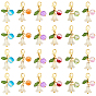 30Pcs Flower Round Acrylic & Glass Locking Stitch Marker, with Alloy Lobster Claw Clasps