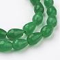 Natural Jade Bead Strands, Dyed, Faceted, Drop