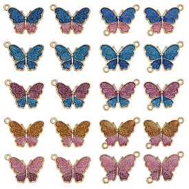 20подвески из эмали из сплава бабочки и соединительные звенья, с блеском порошок, для украшений колье браслет серьги браслет ручное изготовление