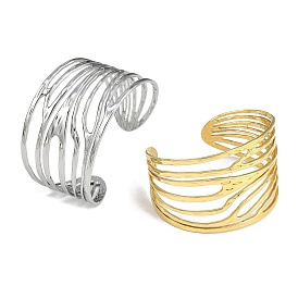 Non-Tarnish Stylish European and American Style 304 Stainless Steel Cuff Bangles for Women