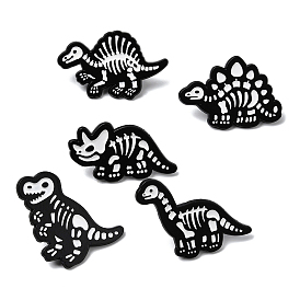 Эмалевые булавки в виде скелета динозавра, булавки для лацканов из сплава для одежды рюкзака