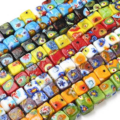 Бусины ручной работы тысячецветник бисера, кубические