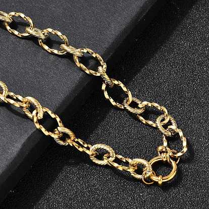 304 Женские ожерелья из витой овальной цепи из нержавеющей стали, ионное покрытие (ip)