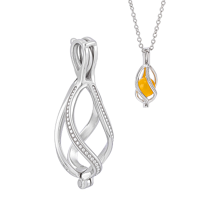 1шт. 925 подвески из стерлингового серебра с бусинами в форме клетки, подвески в виде клетки-капли, с печатью 925, родий