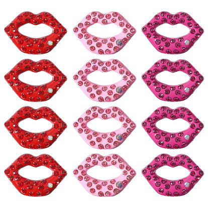 12шт 3 цвета сплав горный хрусталь кабошоны, губа