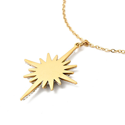 Ожерелье со стразами и подвеской в виде солнца с цепочками-кабелями, ионное покрытие (ip) 304 ювелирные изделия из нержавеющей стали для женщин
