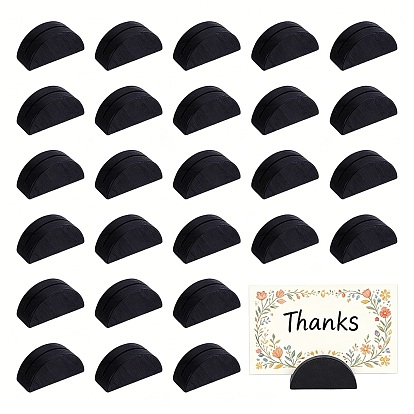 100Pcs Half Round Wood Name Card Holder, Business Card Holders, for Wedding, Birthday Party Table Number Sign
