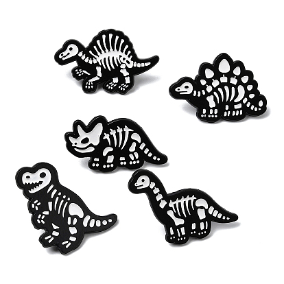 Эмалевые булавки в виде скелета динозавра, булавки для лацканов из сплава для одежды рюкзака