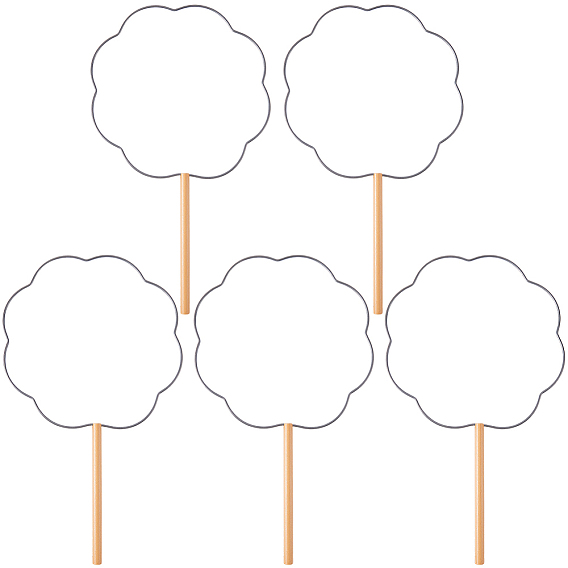 5шт. рамки для вееров ручной работы из железа, с деревянной ручкой