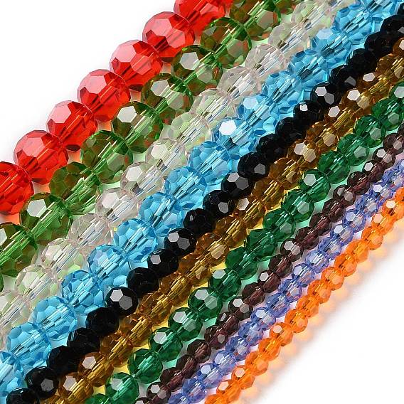 Прозрачные стеклянные бусины, граненые, круглые