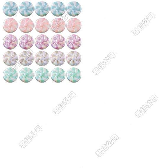 10Pcs UV Plating Opaque Acrylic Beads, Lollipop