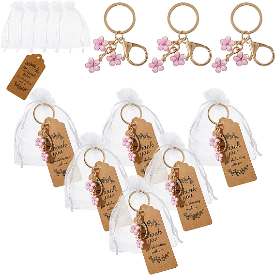 78шт брелок из сплава эмали, с легкосплавными кольцами и застежками, сумочки из органзы , бумажная карточка