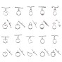 20Sets 10 Style Brass Toggle Clasps, Long-Lasting Plated, Mixed Shapes, Cadmium Free & Lead Free