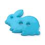 2-Hole Opaque Solid Color Bunny Acrylic Buttons, Rabbit