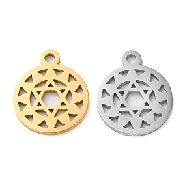 Thème chakra placage ionique (ip) 304 pendentifs en acier inoxydable, polissage manuel, charmes de chakra anahata