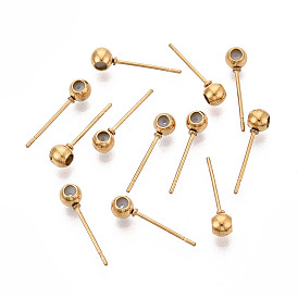 304 Выводы серьги из нержавеющей стали шпилька, с силиконовым, рондель, ионное покрытие (ip), без свинца, без кадмии и без никеля