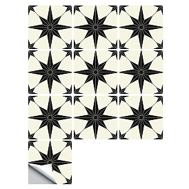 PVC Plastic Frosted Peel and Stick Mosaic Tile Stickers, 
Self-Adhesive Kitchen Bathroom Waterprrof Wall Tiles, Square with Star