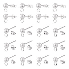 30 шт 304 детали серьги-гвоздики из нержавеющей стали, с 30шт 304 ушной гайкой из нержавеющей стали